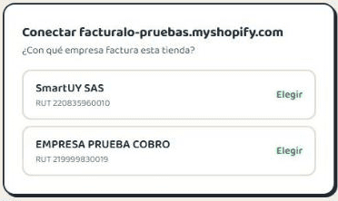 Elegir con qué empresa factura la tienda